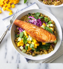 Salmon, Mango and Curry Quinoa Bowl