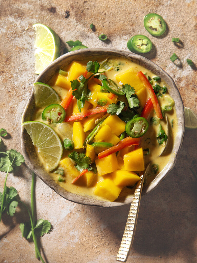 Mango Coconut Curry Soup