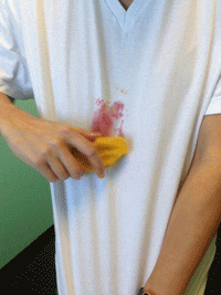 Mango Rubbed on White Shirt Gif