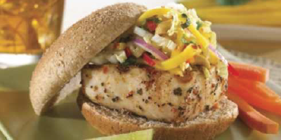 Sándwich De Pollo A La Barbacoa De Mango