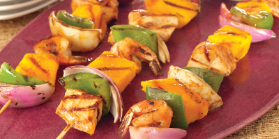 Brochetas De Pollo Y Mango