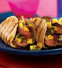 Grilled Steak Tacos with Poblano-Mango Salsa