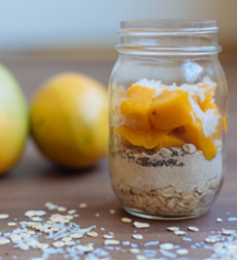 Mango and Oat Breakfast Jars