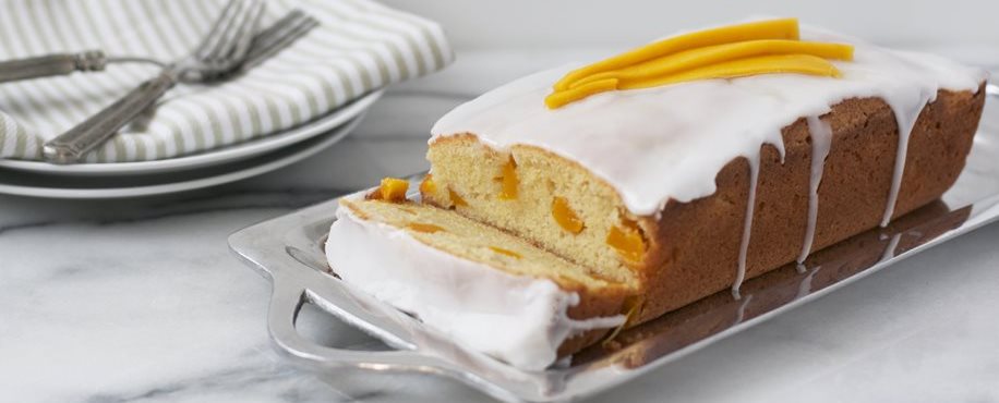 Mango Cake with Coconut Glaze