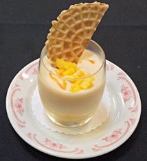 Mango Rice Pudding with Mango Pizzelles