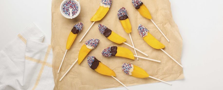 Chocolate Dipped Mango Pops