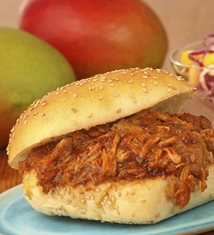 Pulled Pork Sandwich with Mango Barbecue Sauce