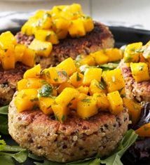 Quinoa Burgers with Mango Curry Relish