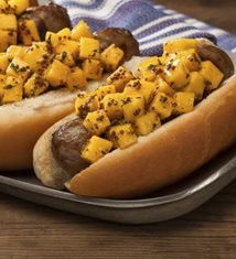 Grilled Bratwurst with Mango Relish