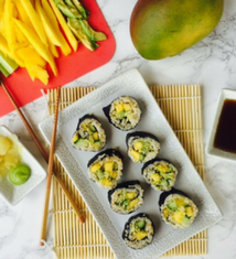 Vegan Avocado Mango Cucumber Sushi