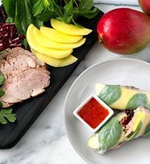 Pork Tenderloin and Mango Spring Rolls