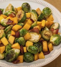 Brussels Sprouts with Mango and Bacon