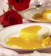 Buttermilk Panna Cotta with Mango Sauce