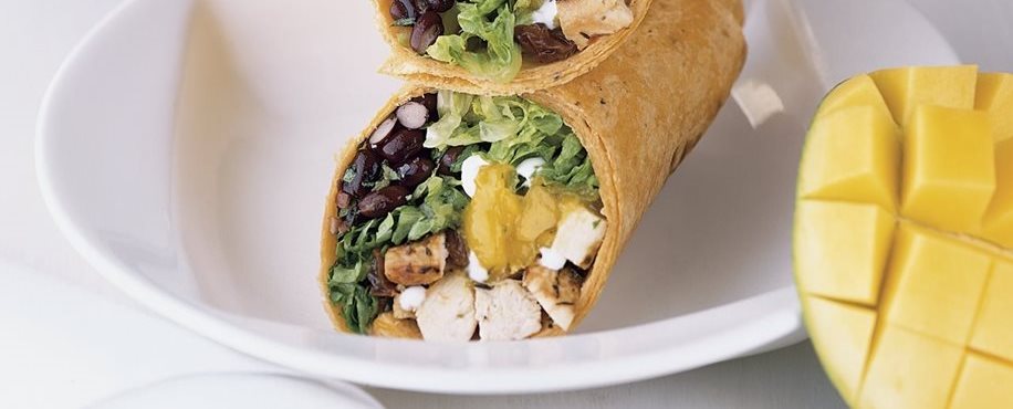 Caribbean Mango Chutney Chicken Wrap