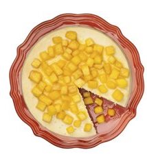 Cheesecake Topped with Diced Mango