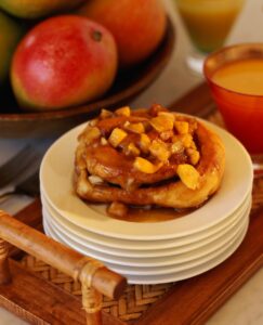 Mango Macademia Caramel Rolls