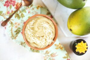 Servicio suave de plátano y mango