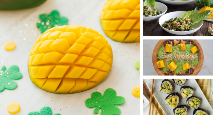 Encabezado del blog del Día de San Patricio - mangos con tréboles