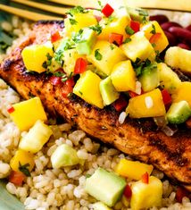 Cajun Salmon with Mango, Pineapple, Avocado Salsa Recipe