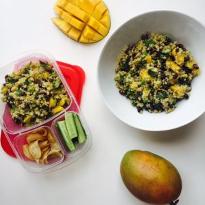 Mango Quinoa Salad with Cucumber and Chips