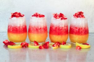 Four Strawberry Mango Vodka Lemonades