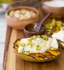 Grilled Mango with Whipped Honey Ricotta Cream