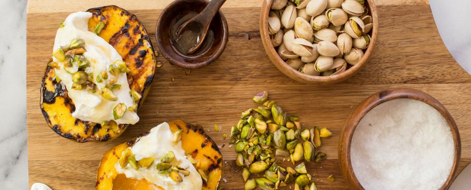 Grilled Mango with Whipped Honey Ricotta Cream