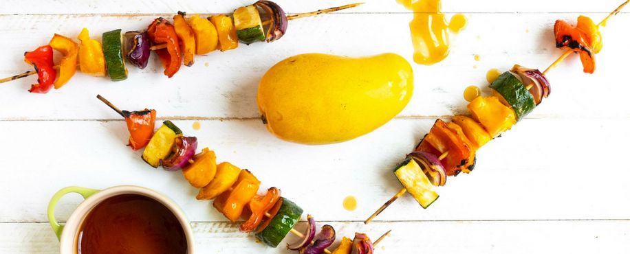 Grilled Teriyaki Mango Skewers Header