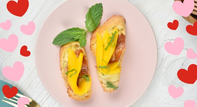 Día de San Valentín - Mango Crostini