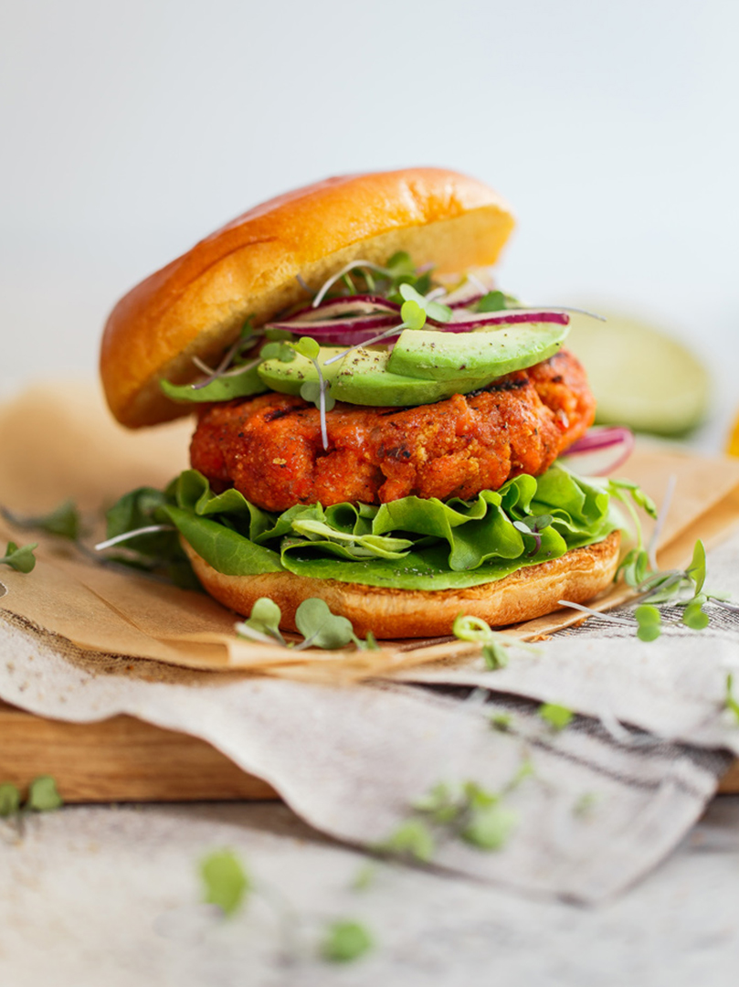 Mango Jerk Salmon Burger