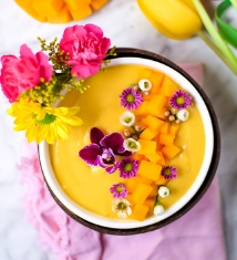 Springtime Mango Smoothie Bowl with Edible Flowers Teaser