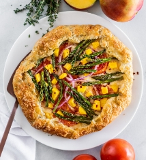 Savory & Sweet Asparagus, Gruyère and Mango Galette 