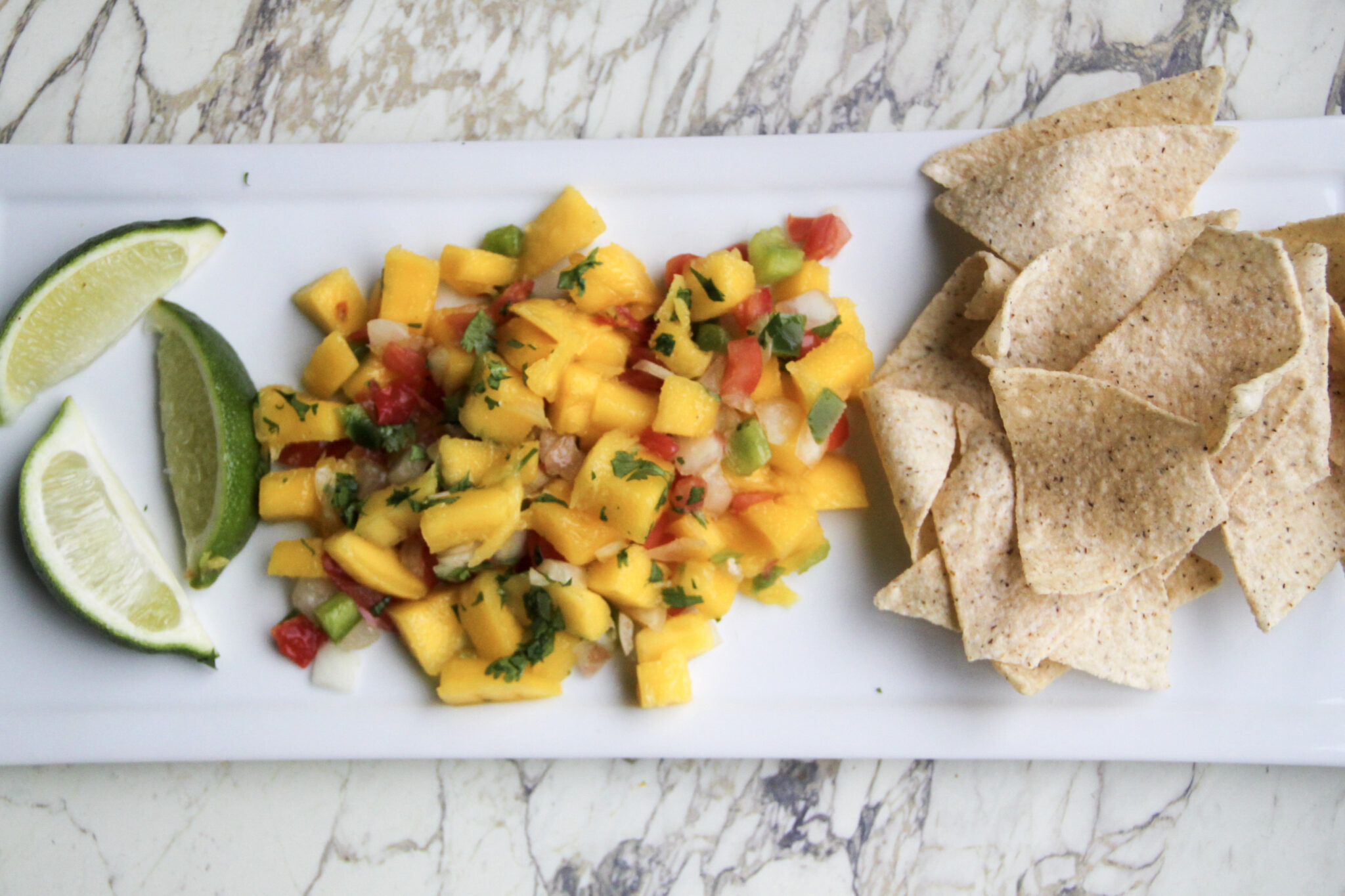 Mango salsa and chips