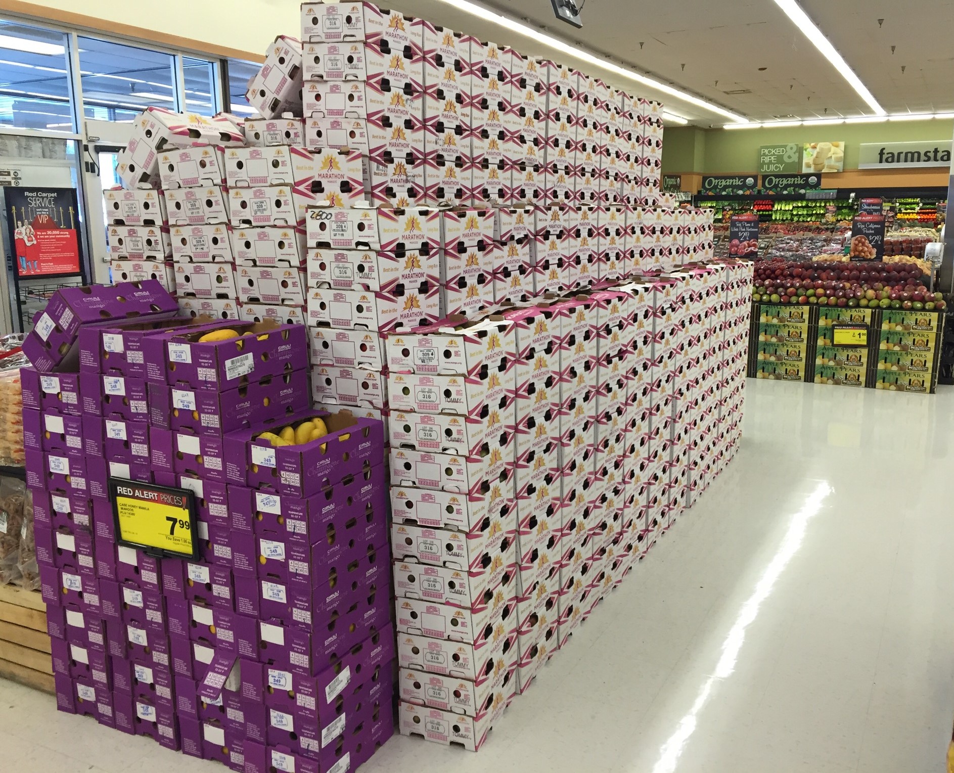 Exhibición de mango en el supermercado Jewel Osco