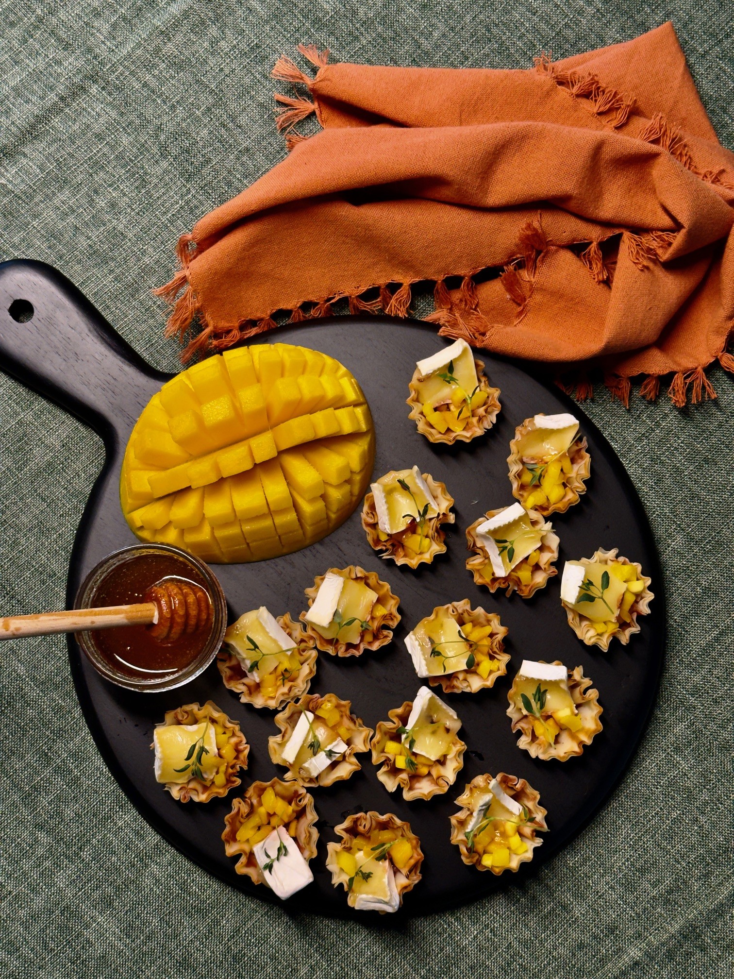 Mango Brie Puff Pastry Tarts