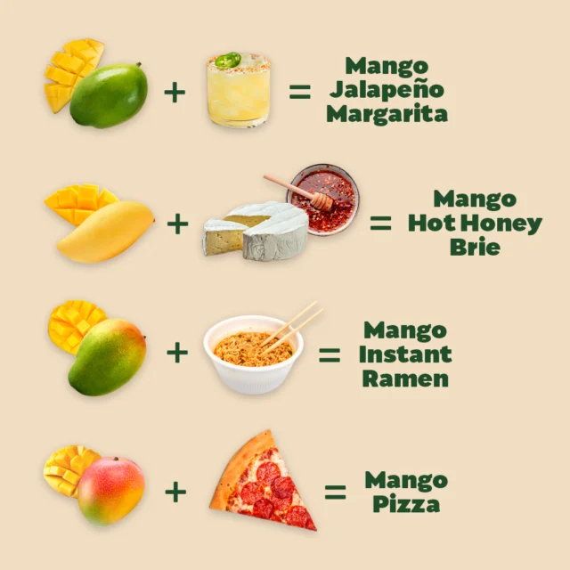 Sweet, spicy or somewhere delicious in between – mangos can mix it up with just about anything. 

Which surprising combo would you try? 🤔