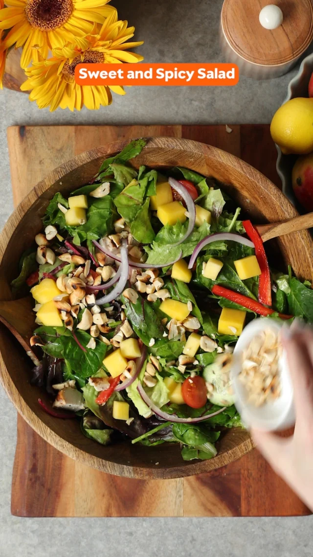 Get a double dose of sweet mango joy🥭 

This easy Mango Chicken Salad is topped with a sweet and spicy mango dressing—perfect for lunch or meal prep.

#mango #mangorecipeideas #saladrecipes #mangosalad #mangodressing
